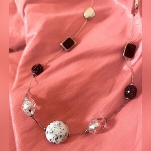 Elegant Silver Beaded Necklace NWOT